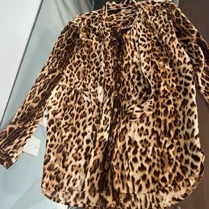 Jcrew women’s animal print blouse in xs